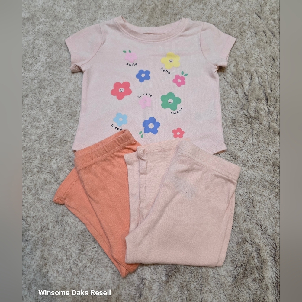 Floral Graphic Tee and Pants Set